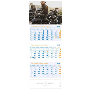 kalendarz trójdzielny - MOTOCYKLIŚCI